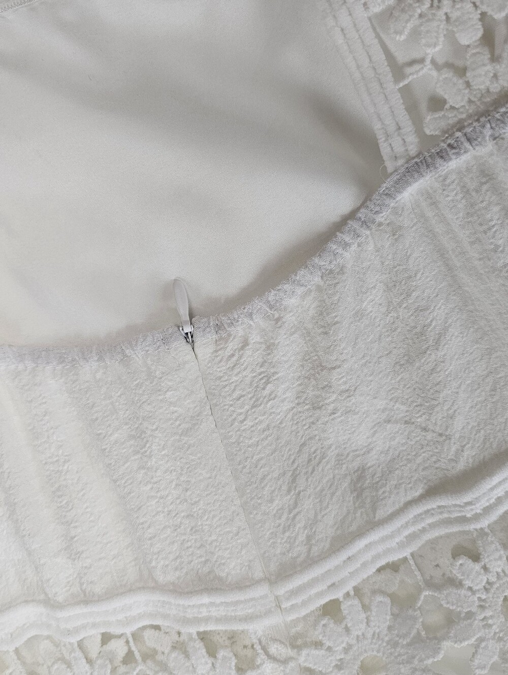 * New Boho Sheer Embroidered Eyelet Lace Maxi Dress White - Picture 8 of 12